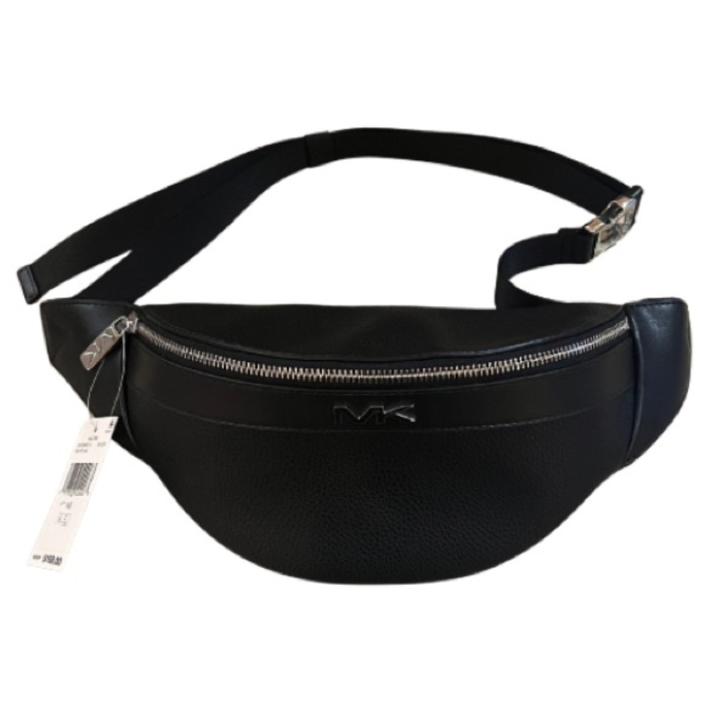 New - Michael Kors Black Leather Men's Belt Bag